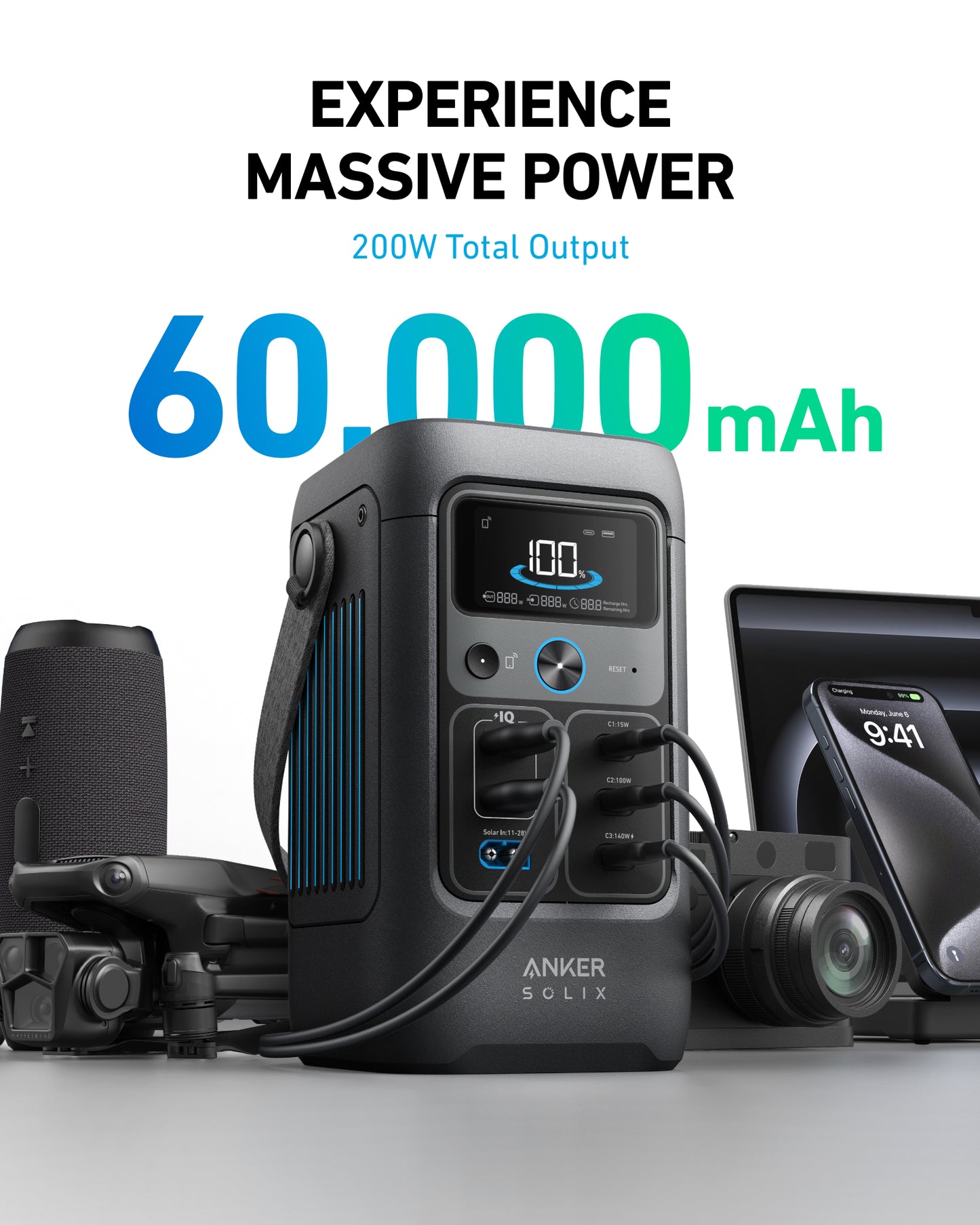 Anker SOLIX C200X DC Portable Power Station - 192Wh | 200W